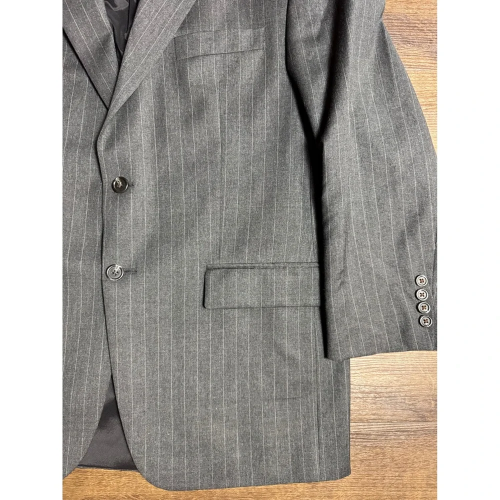 Lauren Ralph Lauren Mens Gray Pinstripe Wool Suit Jacket Blazer 42R Canada